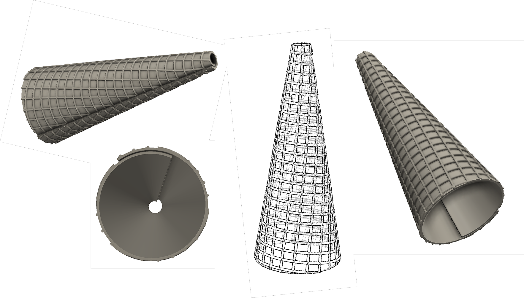 CAD-modelling-waffle-cone-decorative-housing-bulb